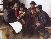 Leibl, Wilhelm Peasants in Conversation oil painting reproduction